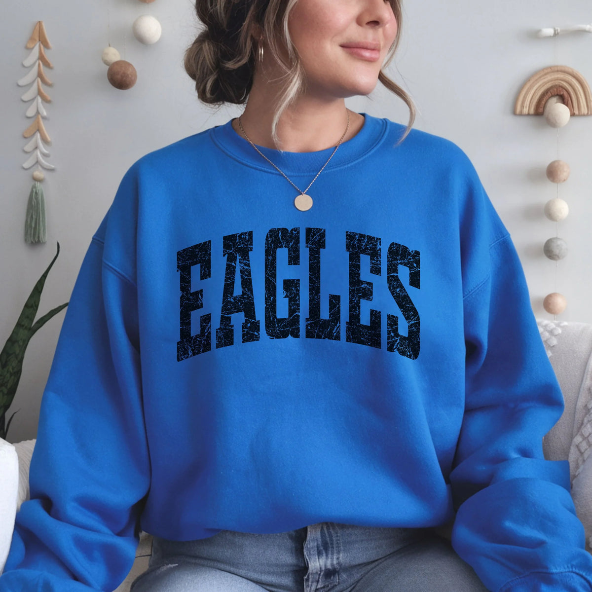 Distressed EAGLE Crew Neck Sweatshirt