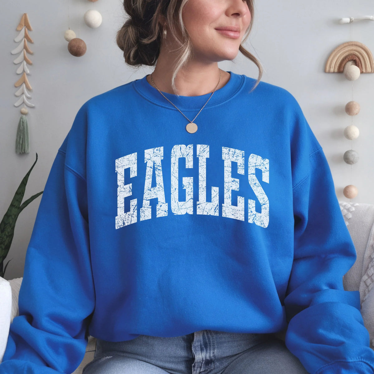 Distressed EAGLE Crew Neck Sweatshirt