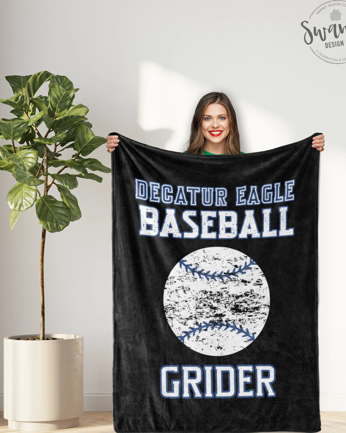 Personalized Decatur Eagles Baseball Sherpa Blanket