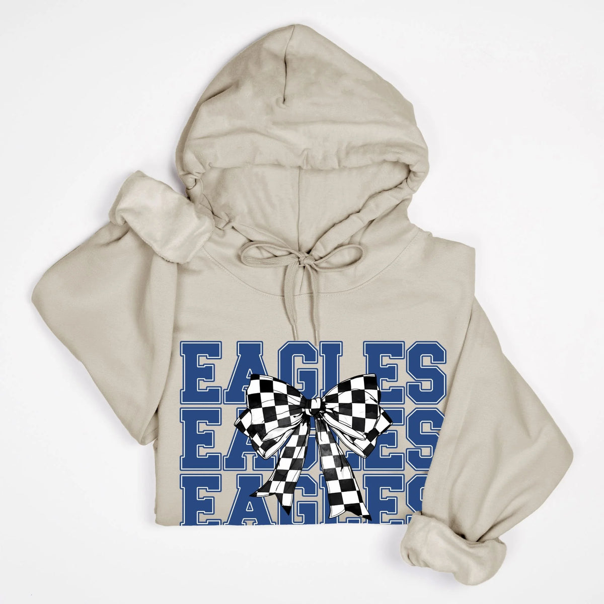 Eagles Checkered Bow Hoodie- Gildan – view 6