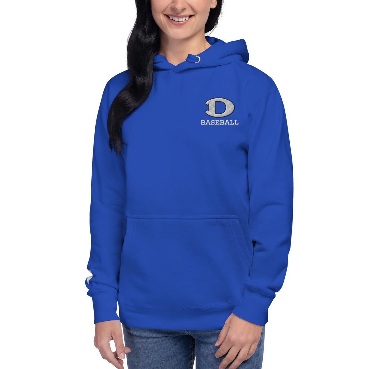 Embroidered D Baseball Hoodie- Cotton Heritage