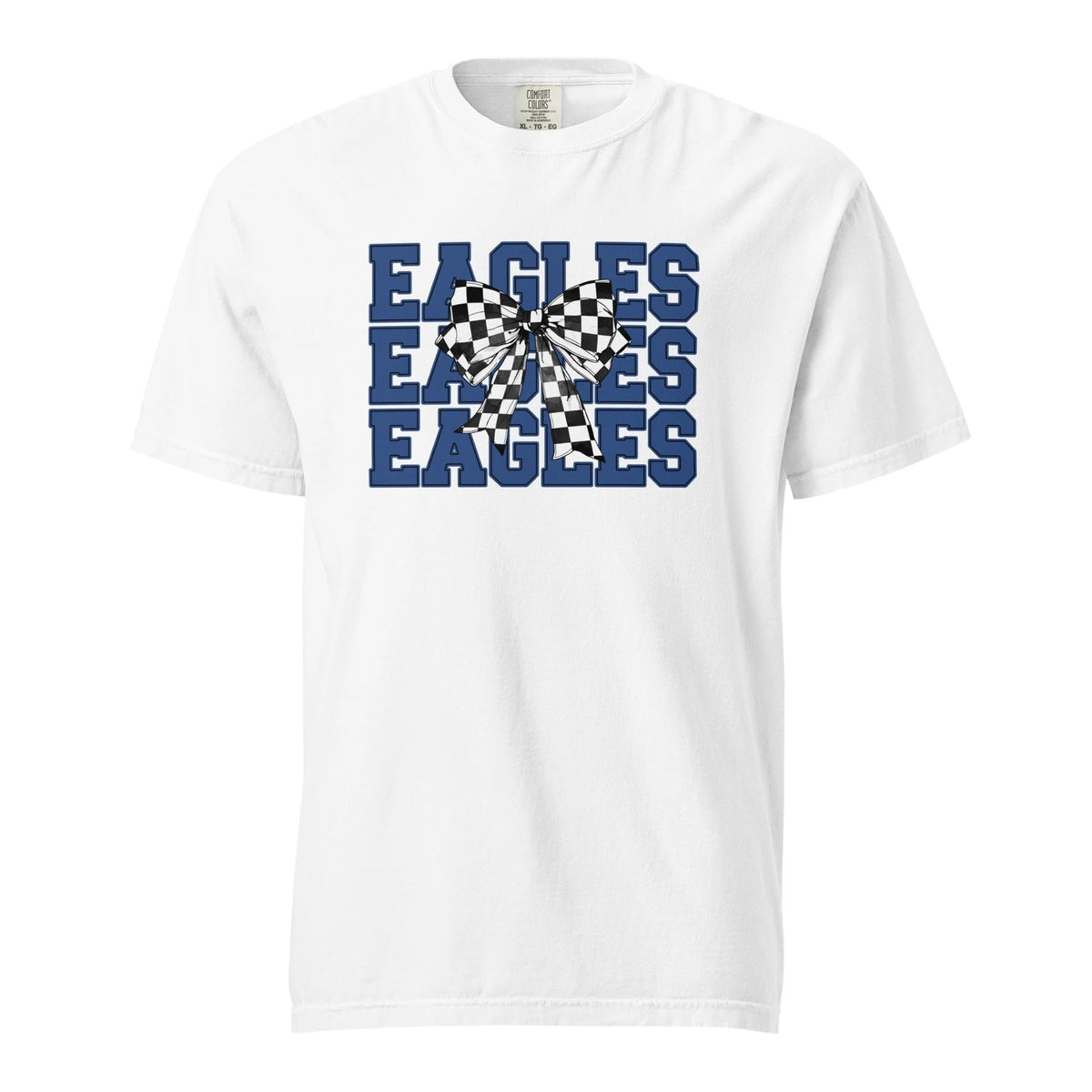 Eagle Checkered Coquette Bow- Comfort Colors